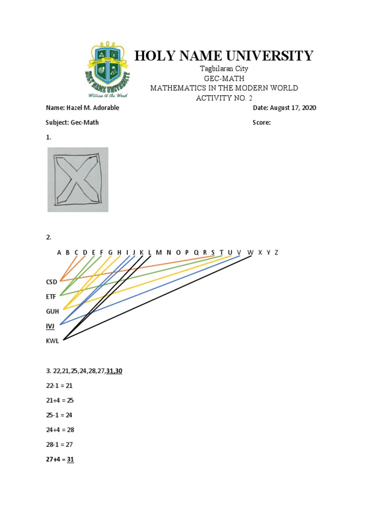 Math Activity Solutions for GEC-MATH | PDF