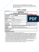 NTPC Admit Card for Executive Trainee Selection Test