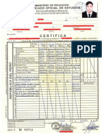 Ejemplo de Certificado Oficial de Estudios