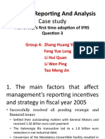 Financial Reporting and Analysis: Case Study