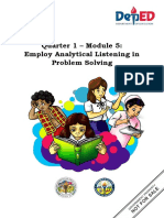 Quarter 1 - Module 5: Employ Analytical Listening in Problem Solving