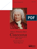 Ciaccona by Bach - Transcription by Paolo Pegoraro Edition Chanterelle