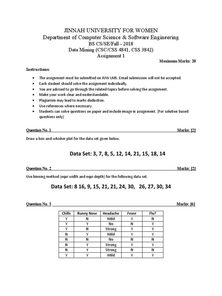Data Mining Assignment 1 Pdf Computer Science Computing