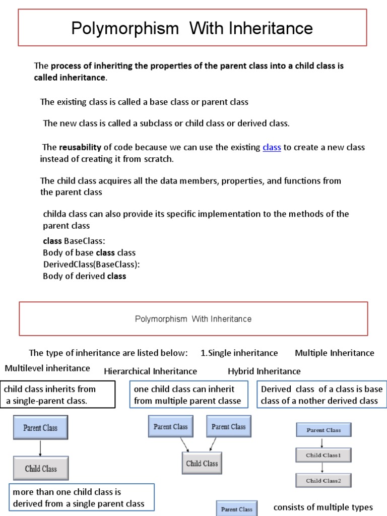 Polymorphism and Class Inheritance | PDF | Inheritance (Object Oriented ...