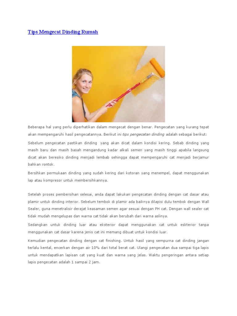 Tips Mengecat Dinding Rumah PDF