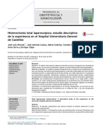 Histerectomía Total Laparoscópica, Estudio Descriptivo de La Experiencia en El Hospital Universitario General de Castellón