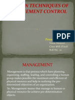 Management Modern Control Techniques
