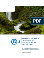 How Geoscience Can Support the European Green Deal