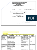 Proiect de Lunga Durata La Dezvoltarea Personala Clasa A Viiia