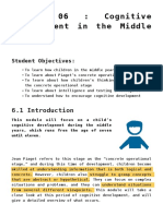 06: Cognitive Development in The Middle Years: Student Objectives