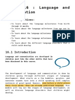 Module 16: Language and Communication: Student Objectives