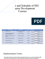 Materials and Schedule of HEI Character Development Courses