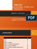 Developmental Psychology: Children and Adolescents: SEMESTER 1 (2021/2022)