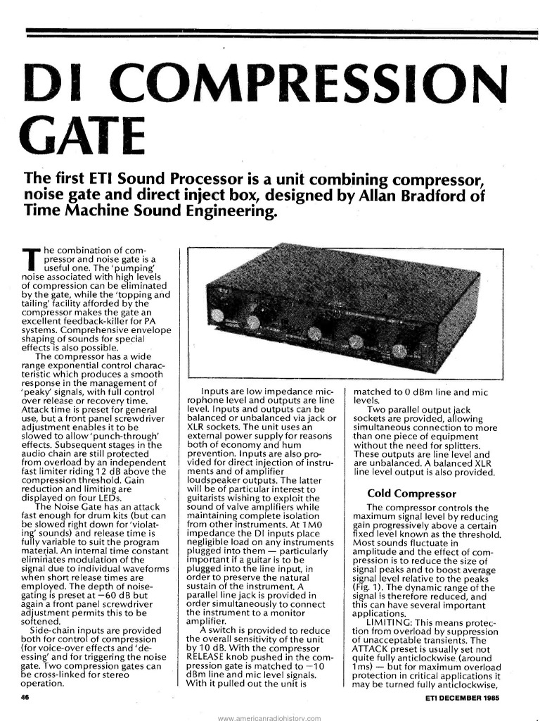 DI Compression Gate Overview | PDF | Electricity | Electrical Engineering