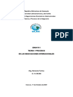 Modelos y Teorias de la Negociacion Internacional, Ensayo 1, Abg. Marianela Fariñas.