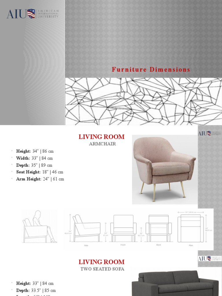 Interior Design Furniture Dimensions Lecture PDF Kitchen Chair