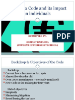 Direct Tax Code and Its Impact On Individuals: Submitted By: Hemant Baranda (Student of Foresight School)