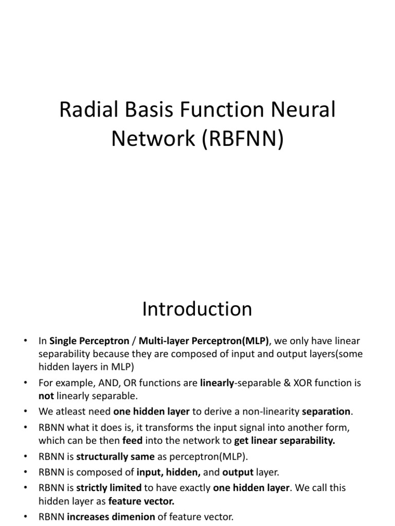 Radial Basis Function Neural Network RBFNN | PDF | Cybernetics ...