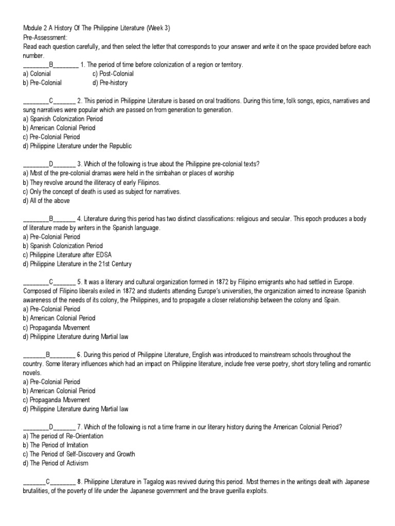 Module 2 A History of The Philippine Literature PDF Philippines