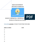 BAHIR DAR UNIVERSITY Mechanical Engineering Internship Project on Centrifugal Water Pump Design