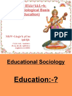 F'K (KK Ds Lekkt KKL H VK/KKJ (Sociological Basis of Education)