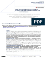 Nnovation and Technologies Success Factors in Administration of Organizations With Development and Competitiveness