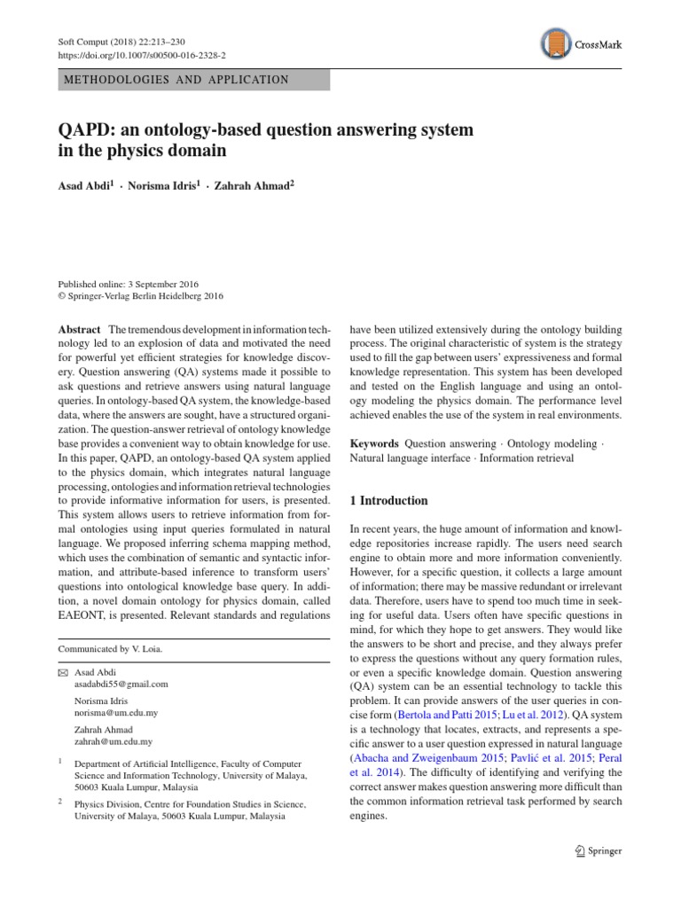 Ontology-Based Question Answering System | PDF | Databases | Ontology ...