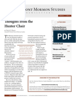 Claremont Mormon Studies: Thoughts From The Hunter Chair