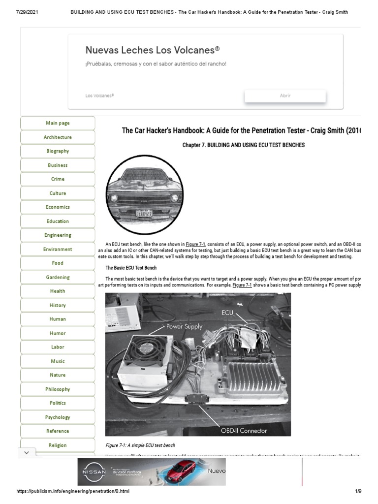 BUILDING AND USING ECU TEST BENCHES The Car Hacker's Handbook A