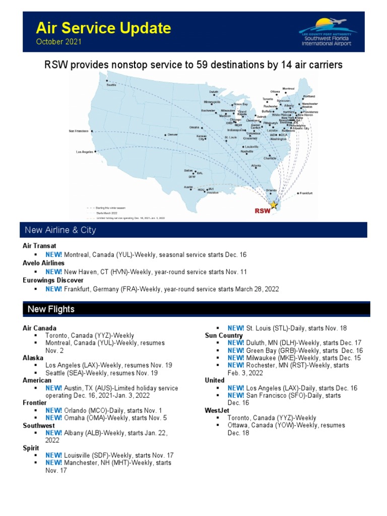 RSW Flight Info PDF San Francisco International Airport Companies