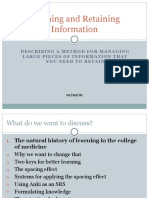 Learning and Retaining Information - Spaced Repetition Systems