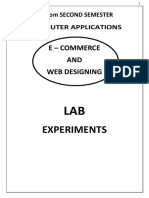 1 Bcom - 2 Semester - E-Commerce and Web Designing - LAB-Experiments