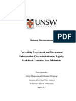 Durability Assessment and Permanent Deformation Characterization of Lightly Stabilised Granular Base Materials PHD Thesis