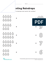 Counting Raindrops: Color The Raindrops and Match The Number!