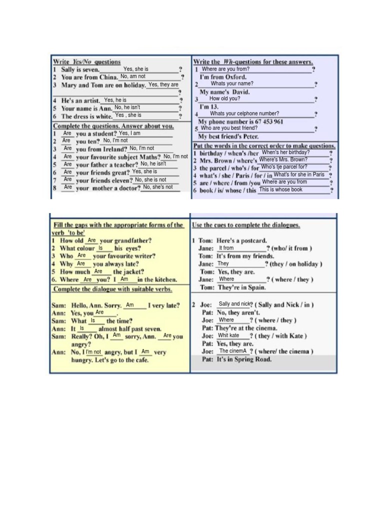 To Be Questions Practice | PDF
