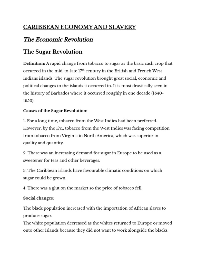Caribbean Economy and Slavery Overview | PDF | Atlantic Slave Trade ...