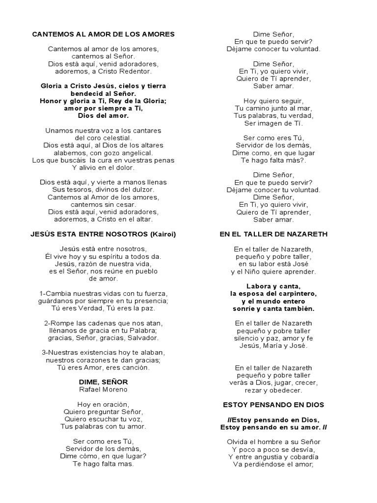 Cantemos Al Amor de Los Amores | PDF | eucaristía | Amor