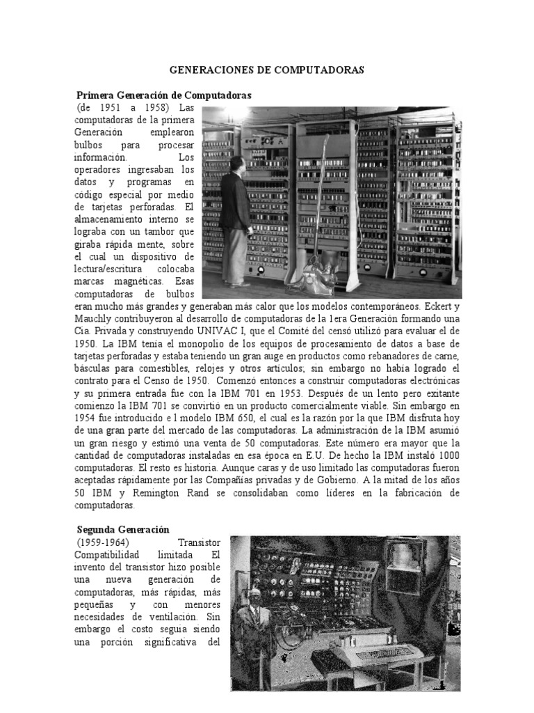 Generaciones de Computadoras | PDF | Microprocesador | Ibm