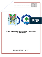 Plan Anual de Seguridad y Salud en El Trabajo - MTC