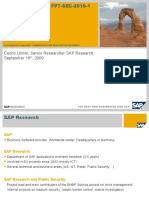 Skills and Know-How: Cedric Ulmer, Senior Researcher SAP Research September 16, 2009