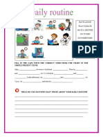 Simple Present Tense Daily Routine Worksheet Templates Layouts 102217