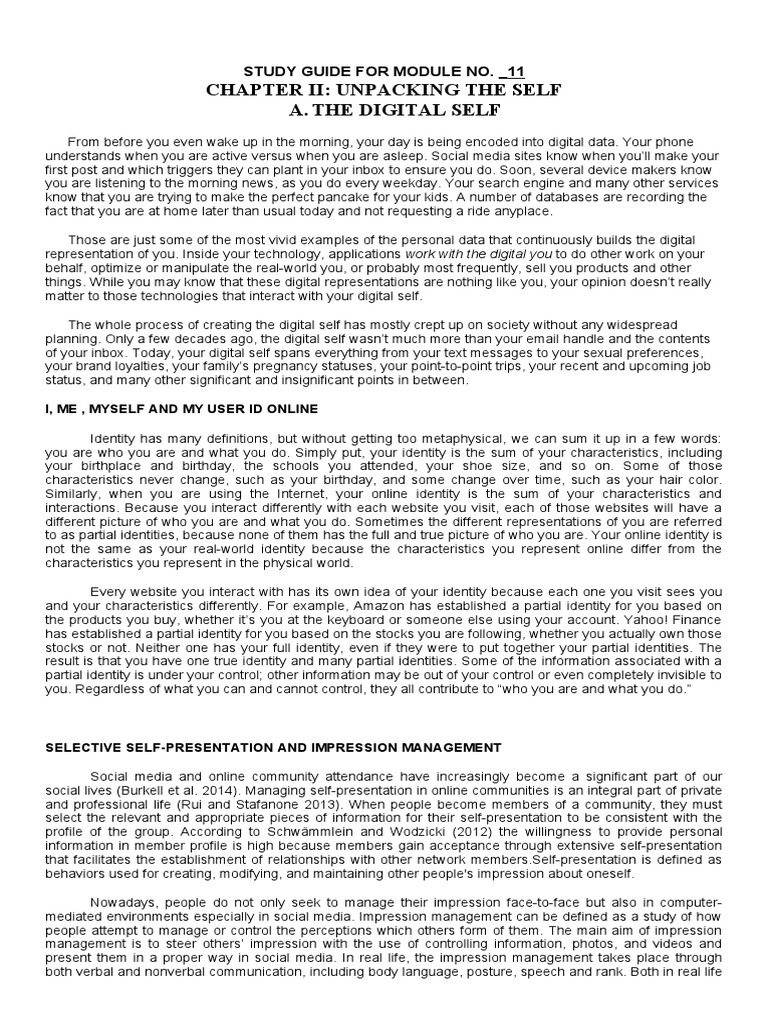 Understanding Your Digital Self Online | PDF | Social Media | Popular ...