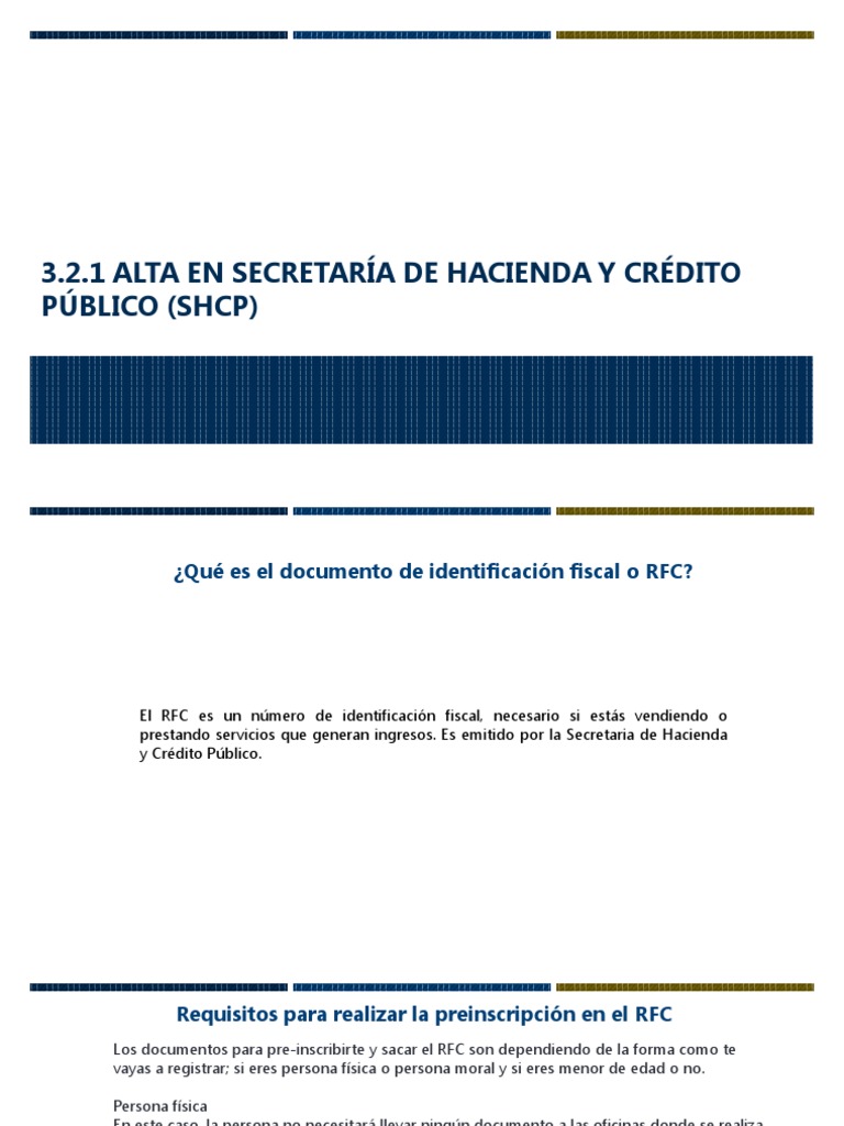 3.2.1 Alta en Secretaria de Hacienda y Credito Publico SHCP | PDF ...