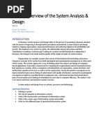 UNIT 1 - Overview of The System Analysis and Design