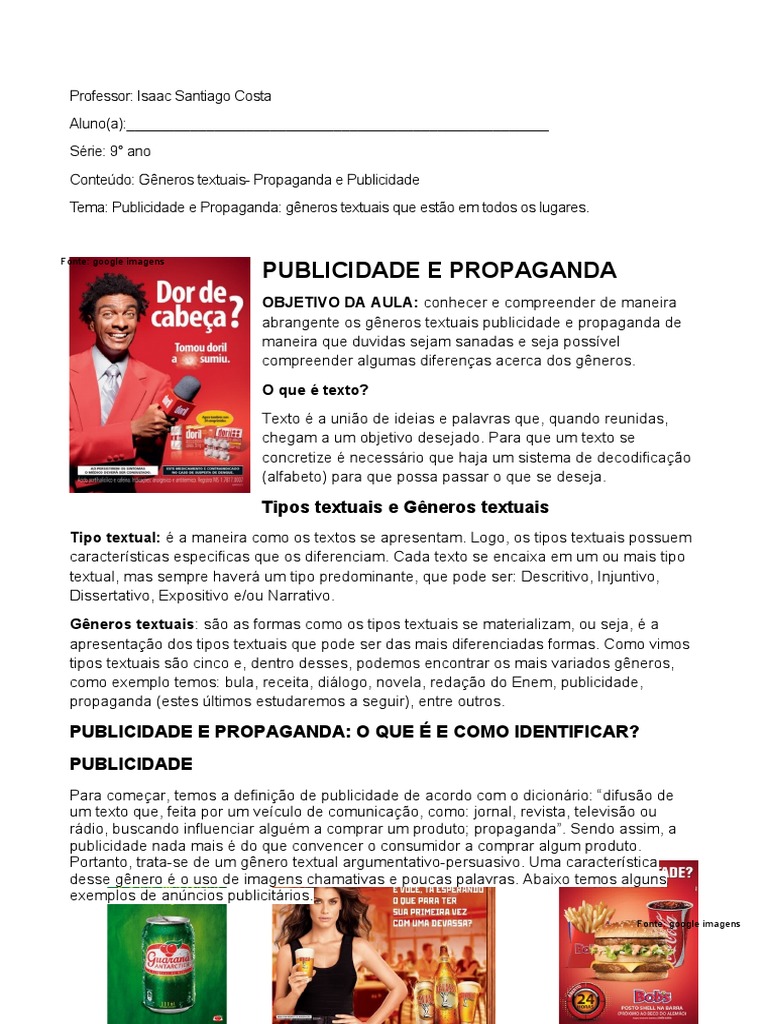 Apostila Publicidade e Propaganda | PDF | Publicidade | Propagandismo