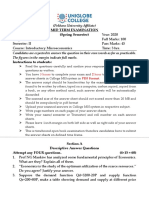 Mid Term Exam Questions on Introductory Microeconomics