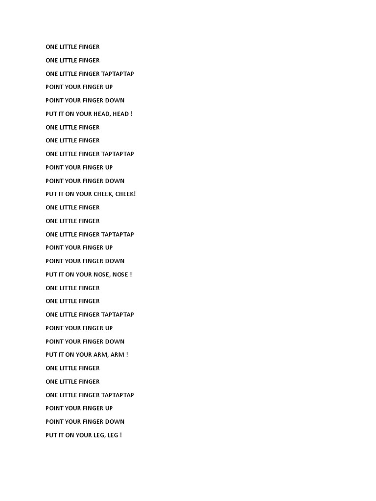 One Little Finger | PDF | Foreign Language Studies