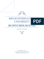 Ripah Internation University: Bs Psychology (1A)