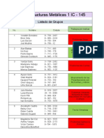 Listado de Grupos Estructuras Metálicas 1 IC - 145