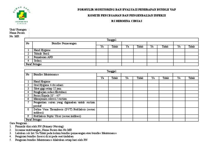 Checklist Bundle VAP untuk RS Hermina | PDF